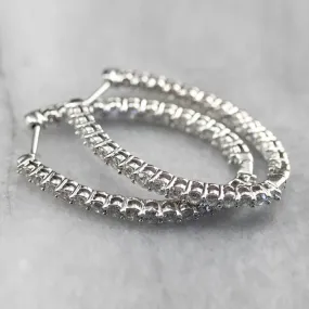 Hip Hop Jewelry Dainty Hoop Earrings for Women with Zircon in Silver Color