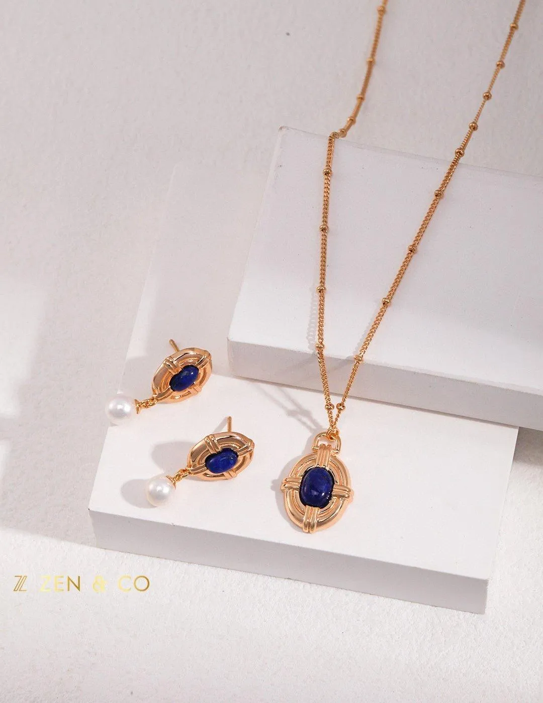 HOPE lapis lazuli necklace and earrings