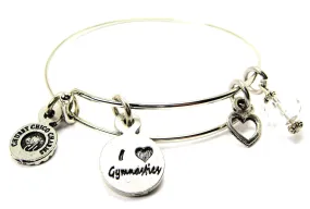 I Love Gymnastics Bangle Bracelet