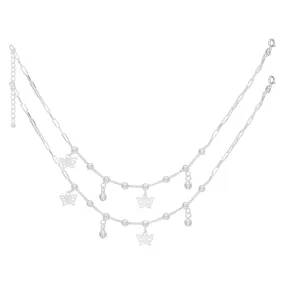 iJuels 925 Sterling Silver Italian Silver anklets/payal set For Girls/Women