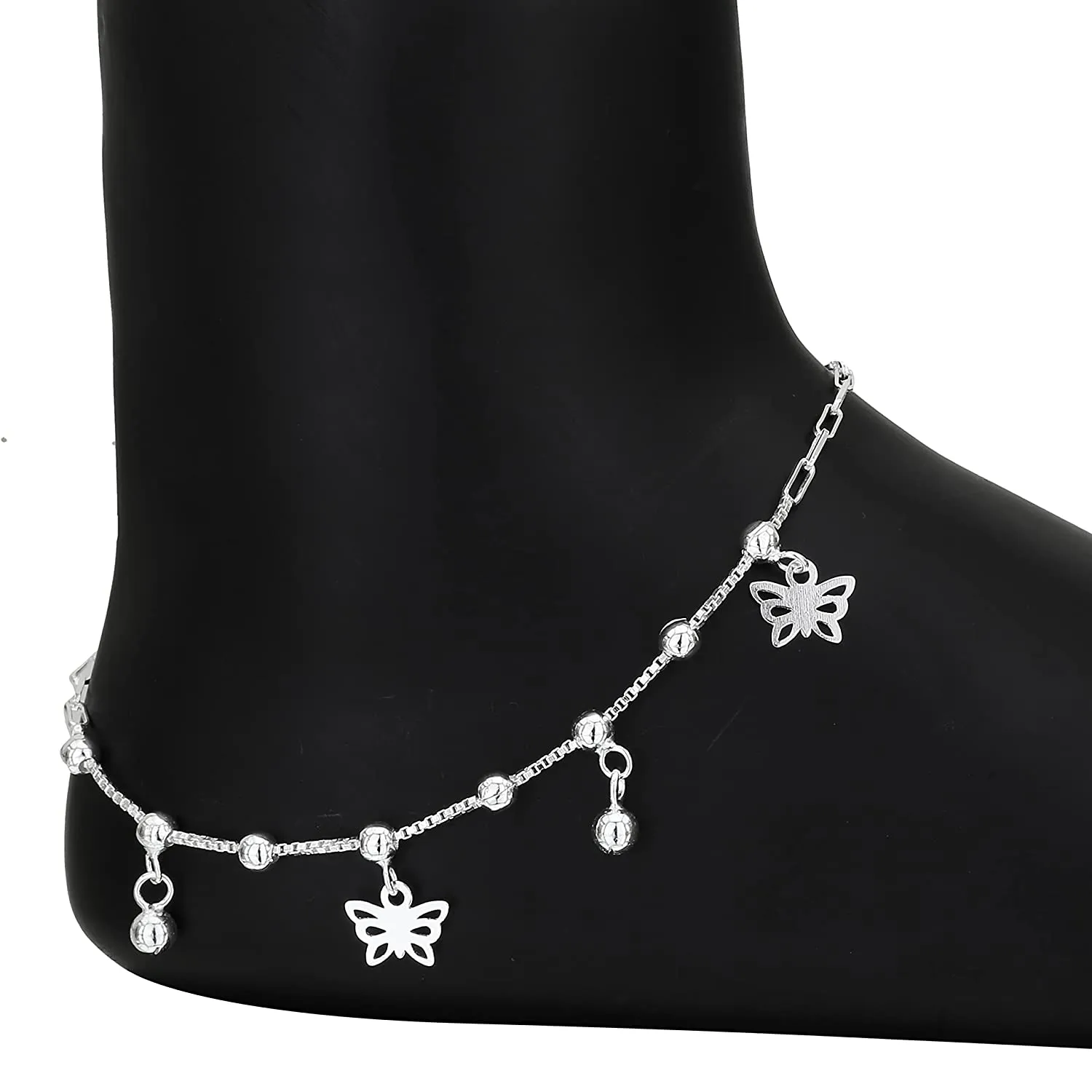 iJuels 925 Sterling Silver Italian Silver anklets/payal set For Girls/Women