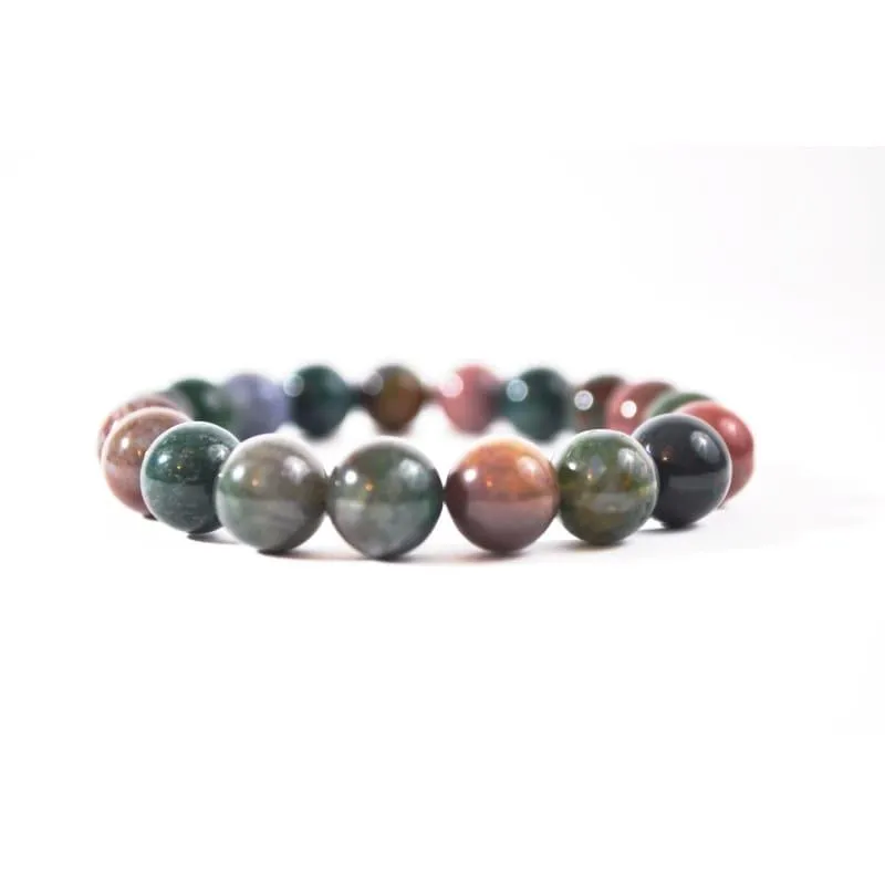 Indian Agate Multicolor Beaded Men's /Unisex Bracelets