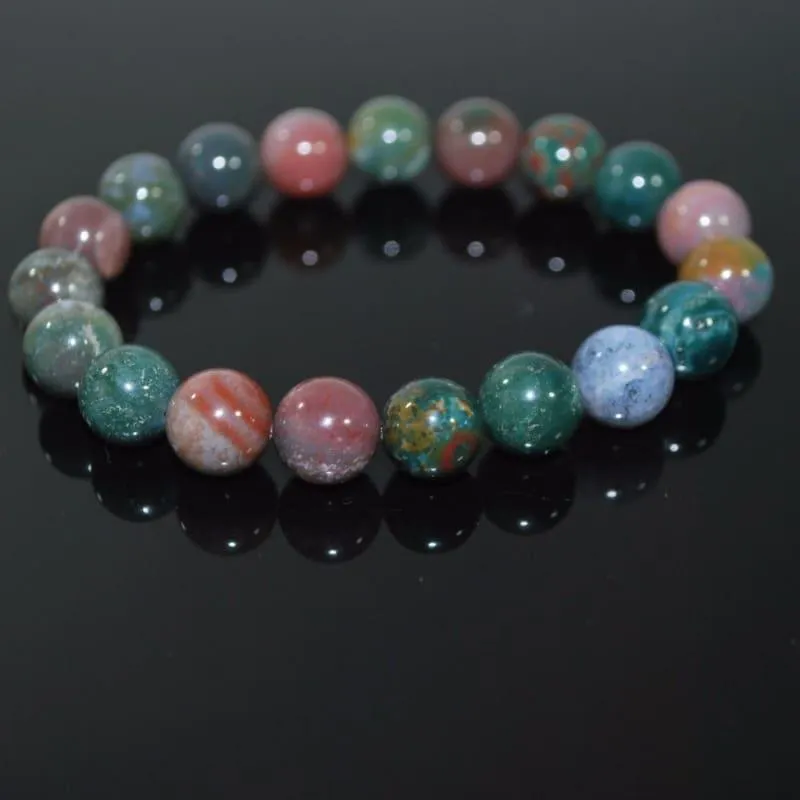 Indian Agate Multicolor Beaded Men's /Unisex Bracelets