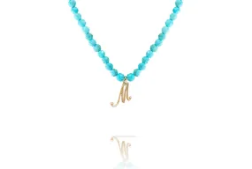 Initial Turquoise Gemstone Necklace