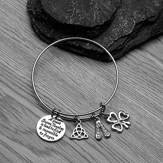 Irish Dance Teacher Charm Bangle Bracelet