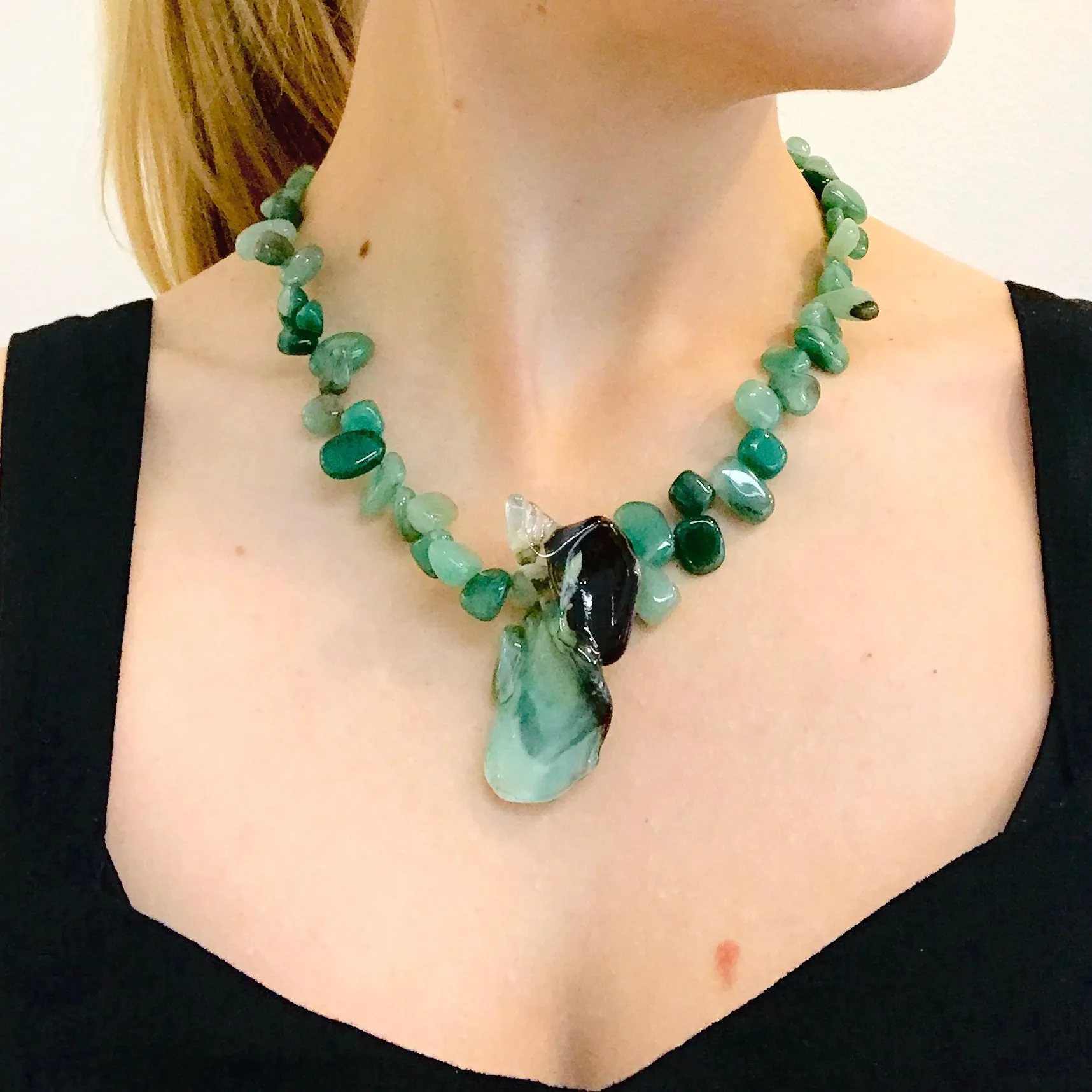 Jade and Glass Necklace by Melanie Davies Persia