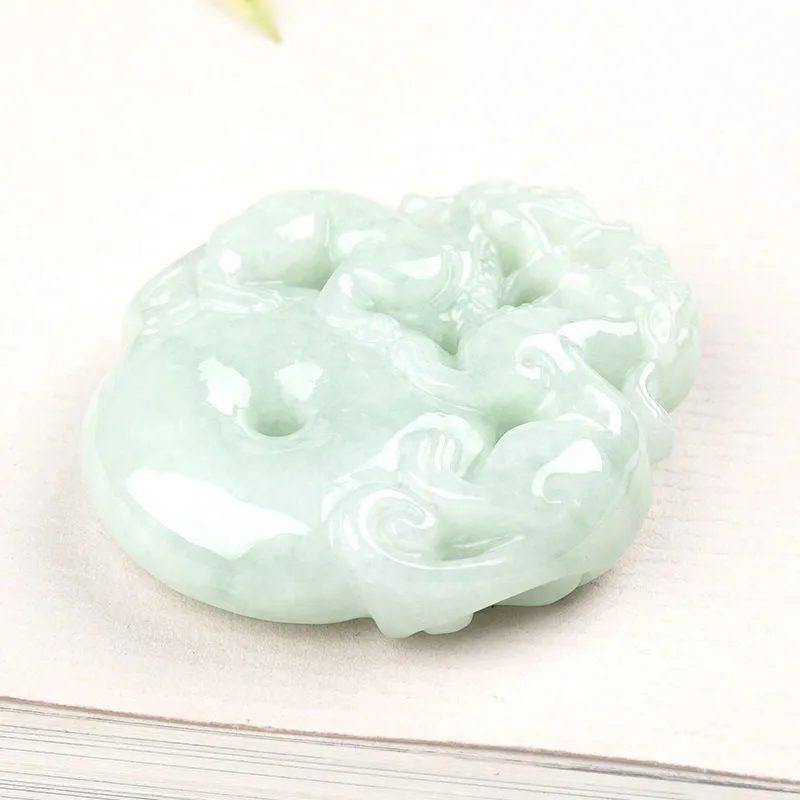 Jade Pixiu Necklace with Sterling Silver Safety Buckle