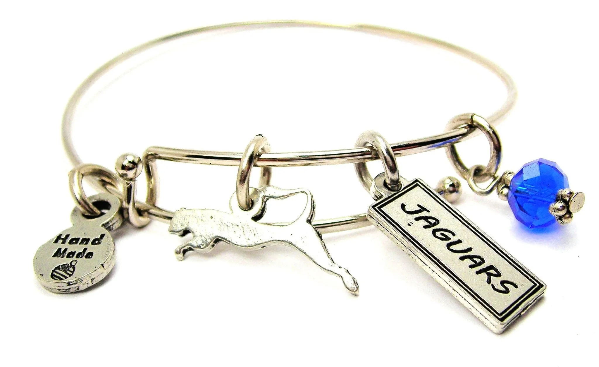 Jaguar With Jaguars Tab Expandable Bangle Bracelet