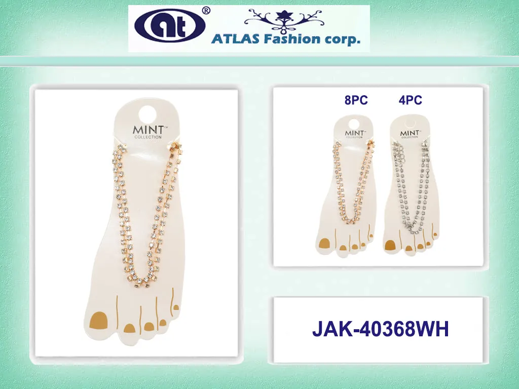 JAK40368WH - Rhinestone Anklet