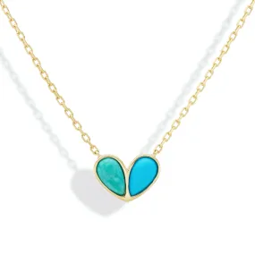 Jumbo Sweetheart Necklace Dark Green Turquoise & Turquoise