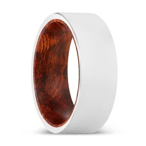 KIRBY | Snake Wood, Silver Tungsten Ring, Shiny, Flat