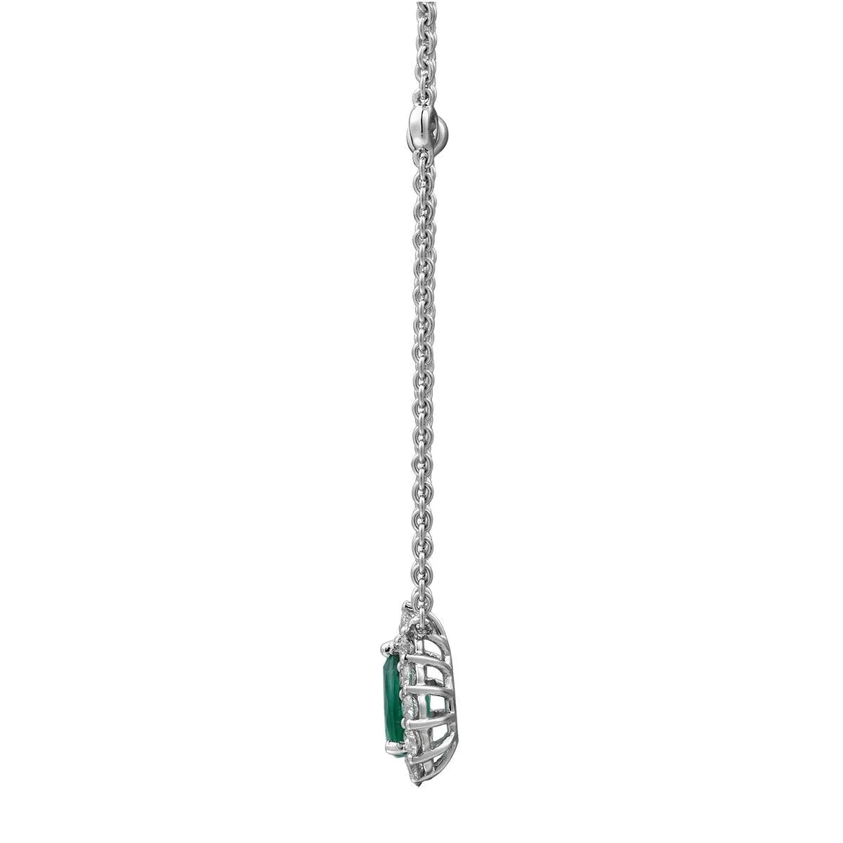 Ladies Diamond & Emerald Pendant Necklace