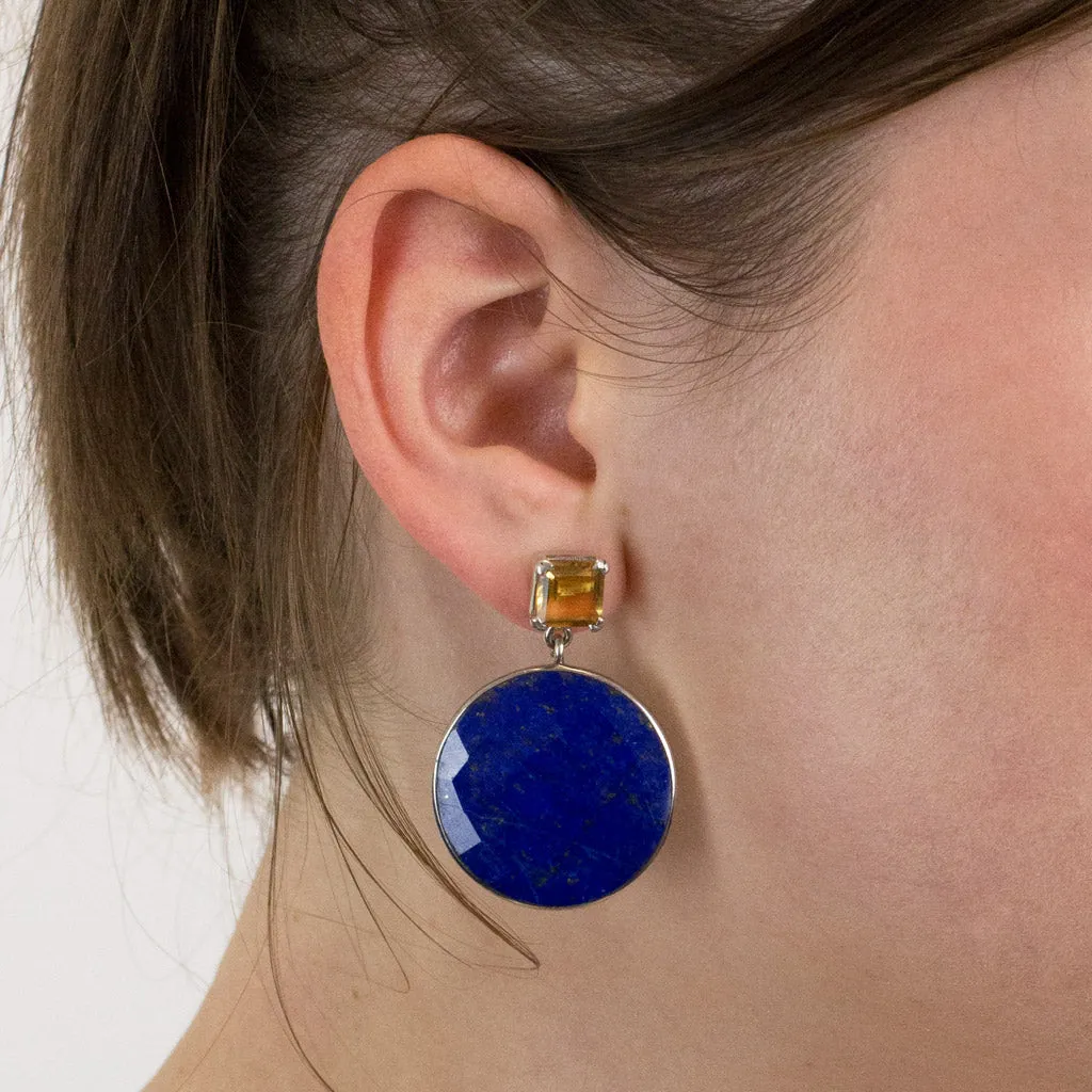 Lapis Lazuli & Citrine Drop Earrings