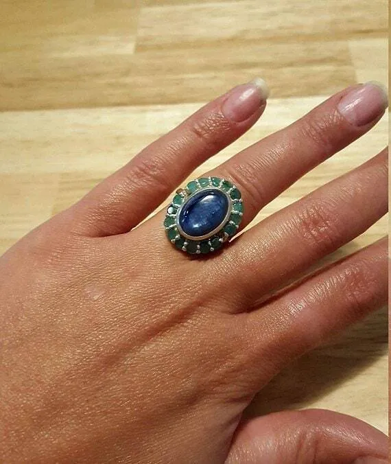 Lapis Lazuli Ring - Large Victorian Ring - Blue Statement ring