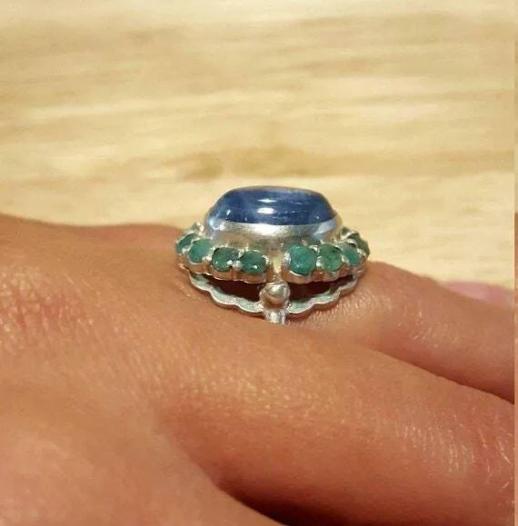 Lapis Lazuli Ring - Large Victorian Ring - Blue Statement ring