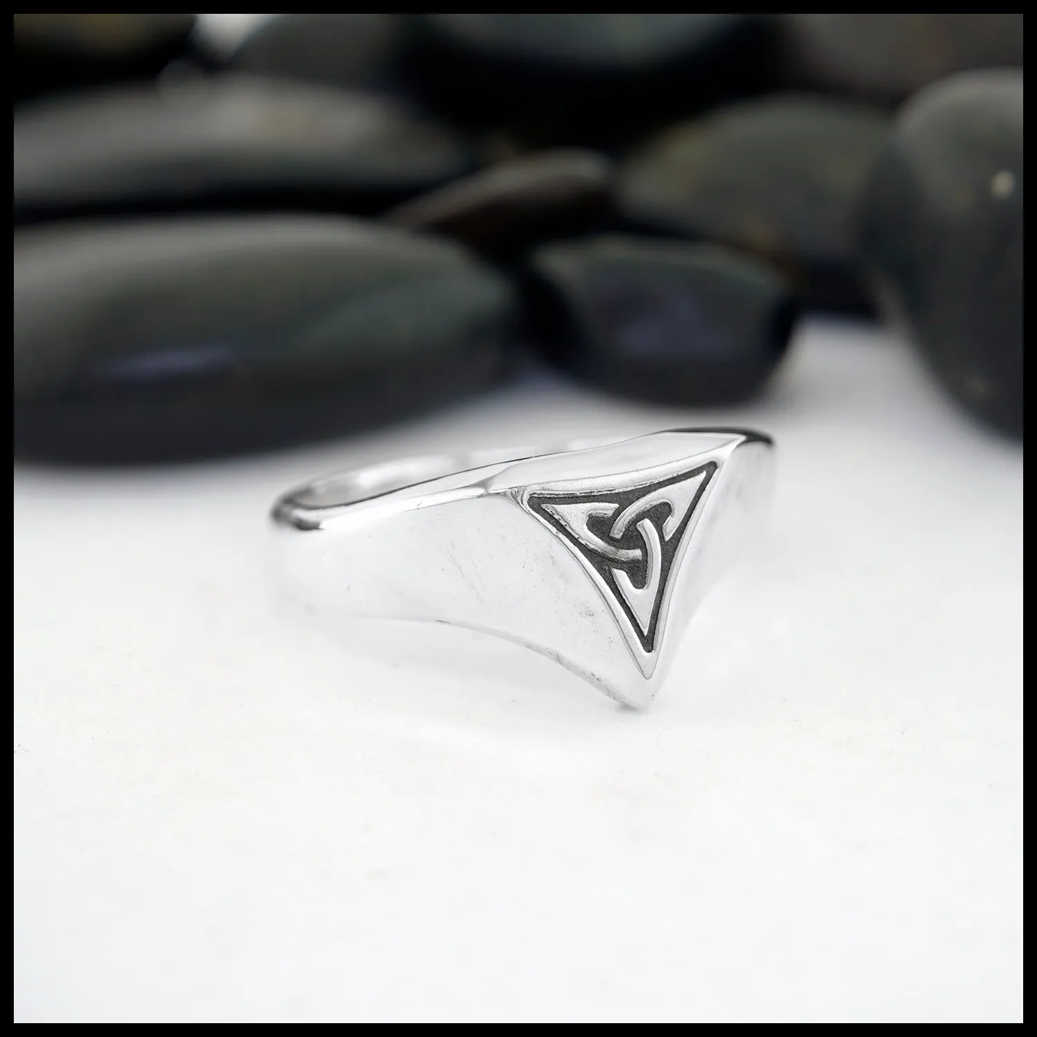 Large Trinity Knot Ring in Silver