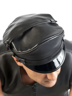 LEATHER MASTER CAP, BLACK, LOW RISE