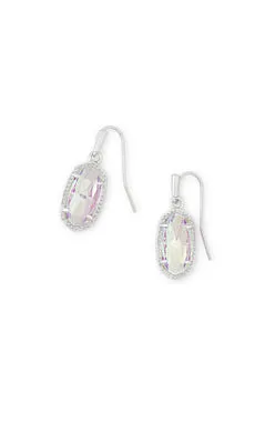 Lee Drop Earrings Rhodium Dichroic Glass