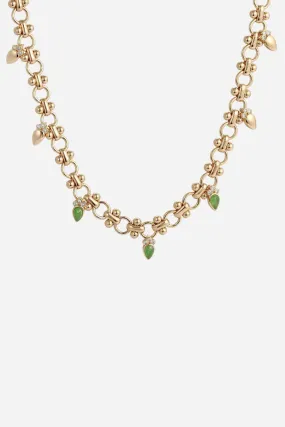 Leeada Athena Necklace in Gold Jade