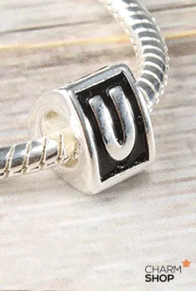 Letter U Block Bead Charm