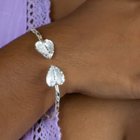 Light Anthurium Bangle with Diamante Pattern