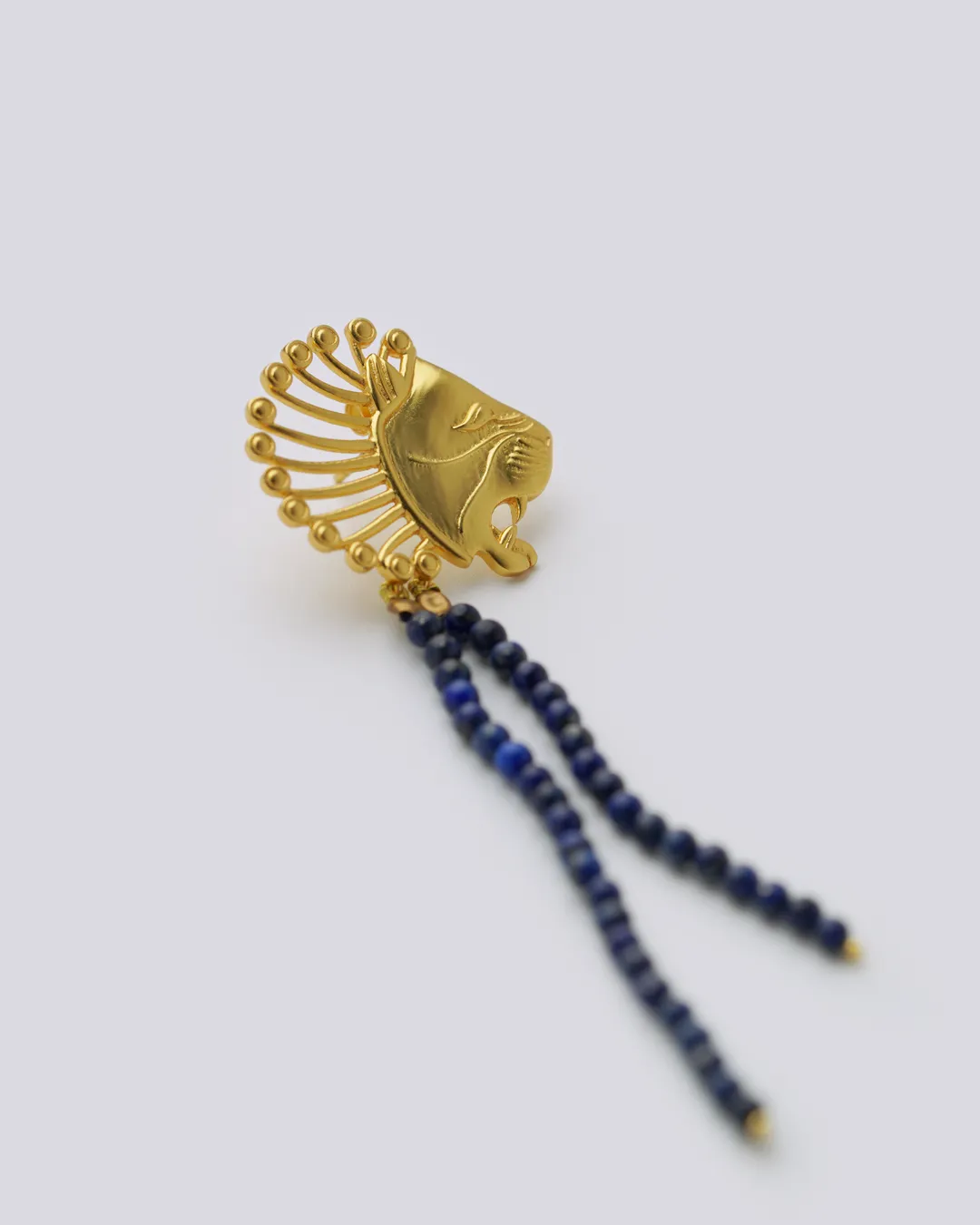 Lion Strength lapis earrings