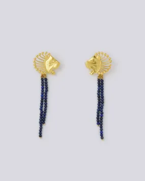 Lion Strength lapis earrings