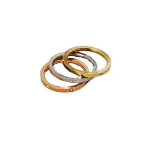 Lola Stainless Steel Ring Trio