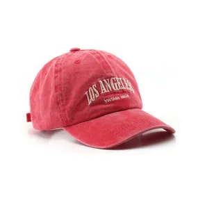 Los Angeles Embroidery Red Adjustable Baseball Cap 洛杉磯刺繡紅色可調節棒球帽 KCHT2397a