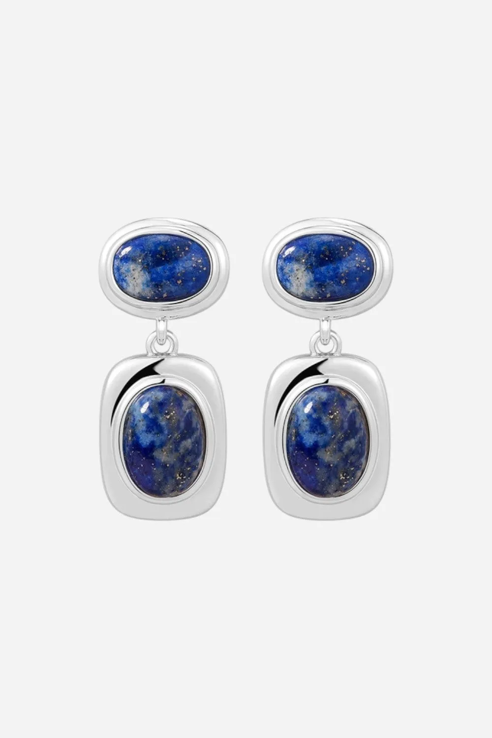 LUV AJ Lapis Double Studs in Silver