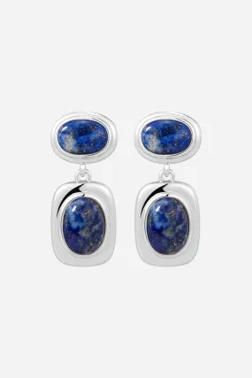 LUV AJ Lapis Double Studs in Silver