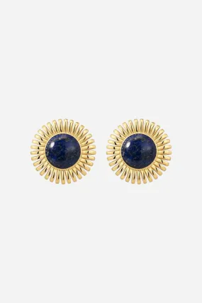 LUV AJ Lapis Spirale Studs in Gold