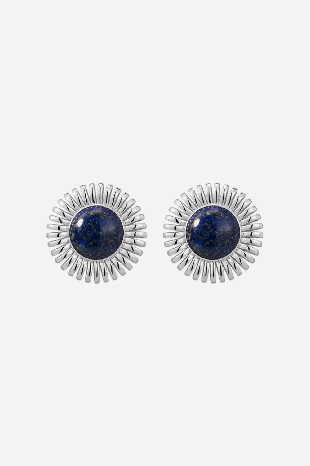 LUV AJ Lapis Spirale Studs in Silver