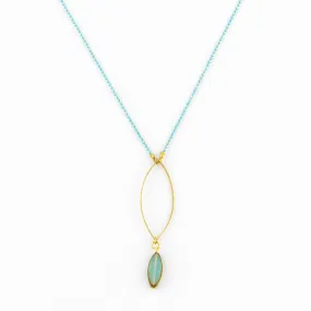 Lyra Necklace: Turquoise Marquise Necklace