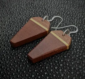 Mahogany Coffin Dangle Earrings