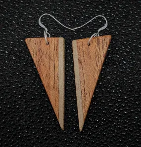 Mahogany Stripe Triangle Dangle Earrings