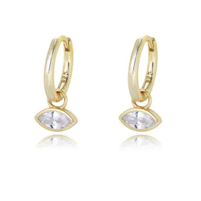 Marquise Zircon Pendant Silver Drop Earrings for Women