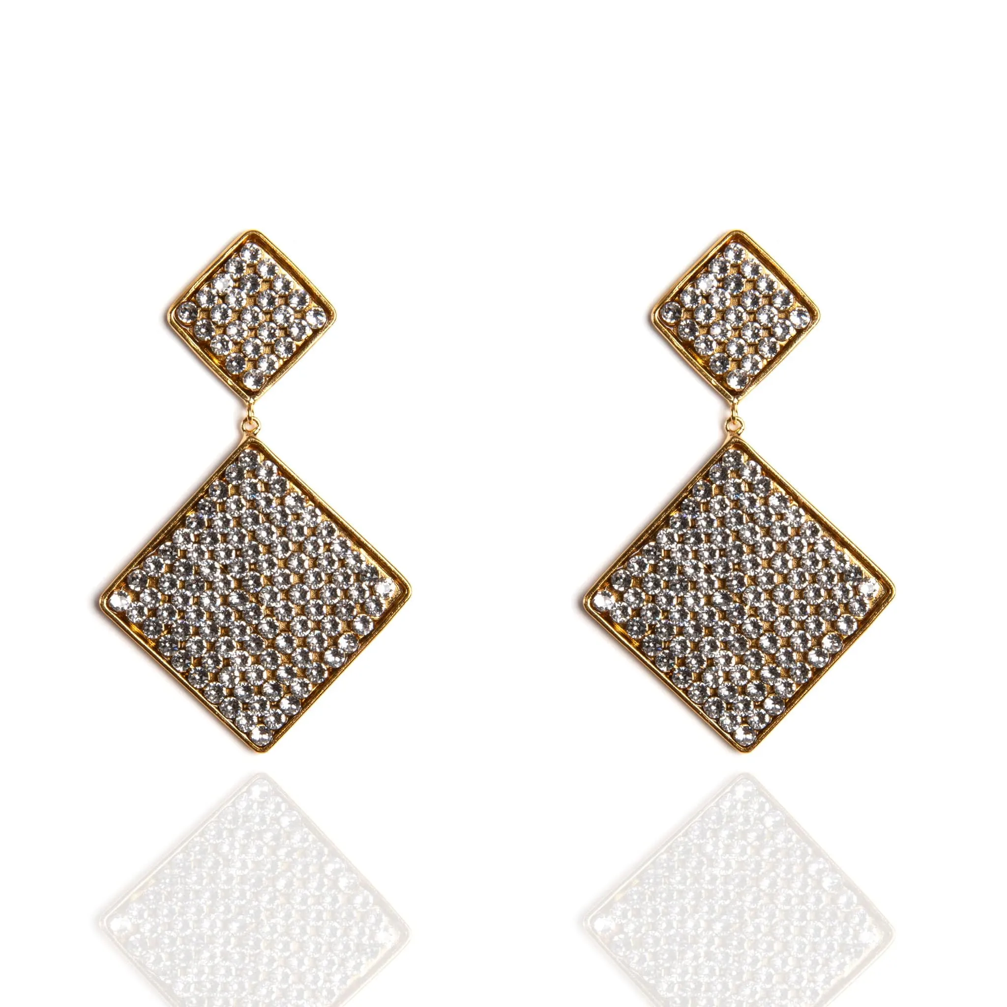 Mesh Square Drop Earrings