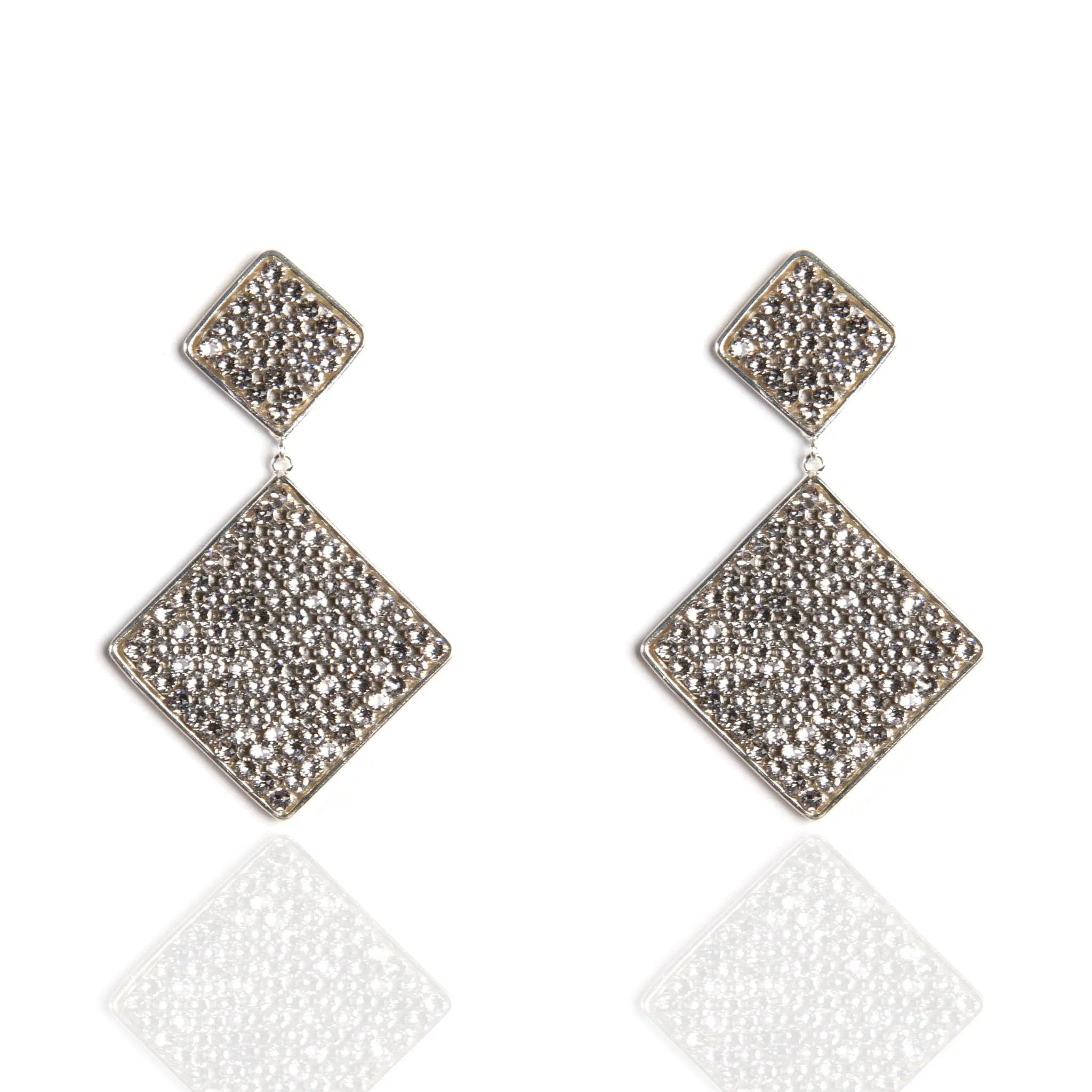 Mesh Square Drop Earrings