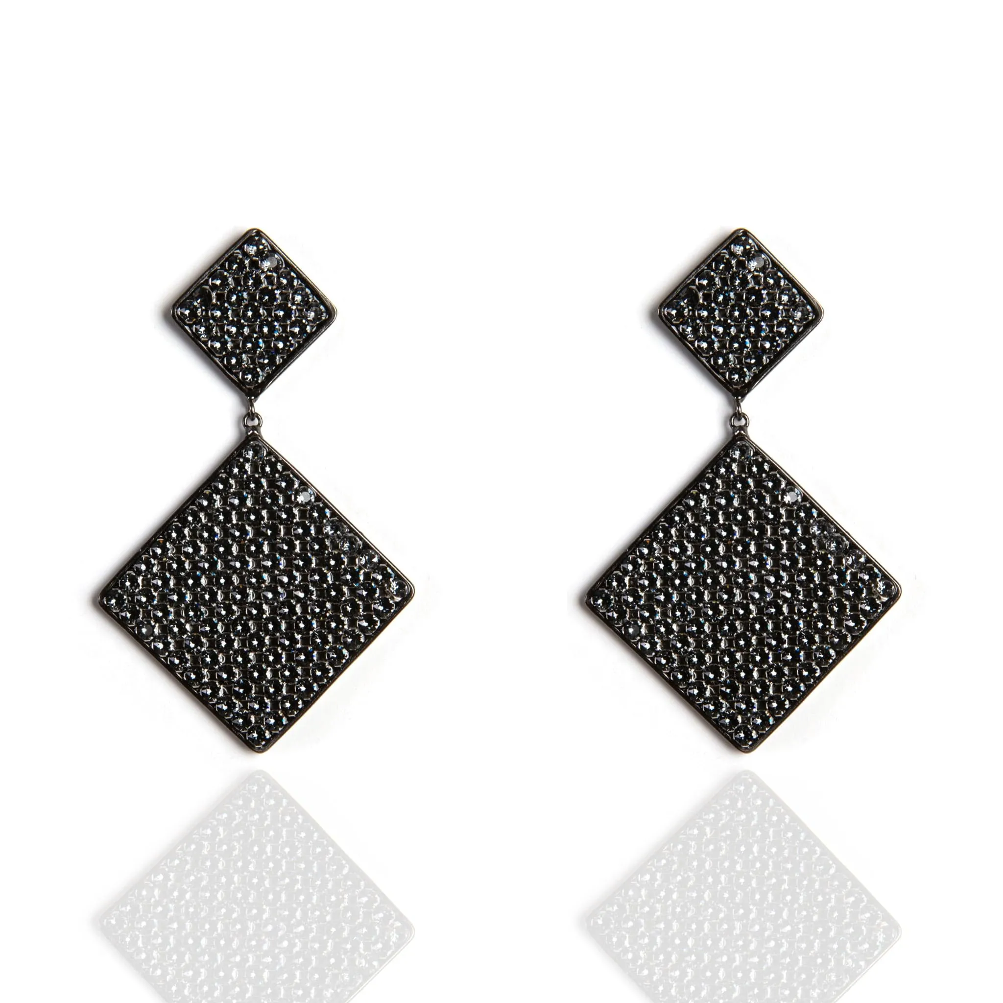 Mesh Square Drop Earrings