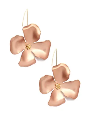 Metallic Flower Threader Drop Earrings