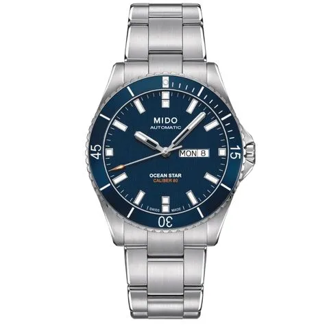 MIDO 藍色銀色手錶 Ocean Star Blue Watch #M0264301104100