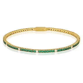 MILESTONE EMERALD 2MM TENNIS BRACELET IN GOLD