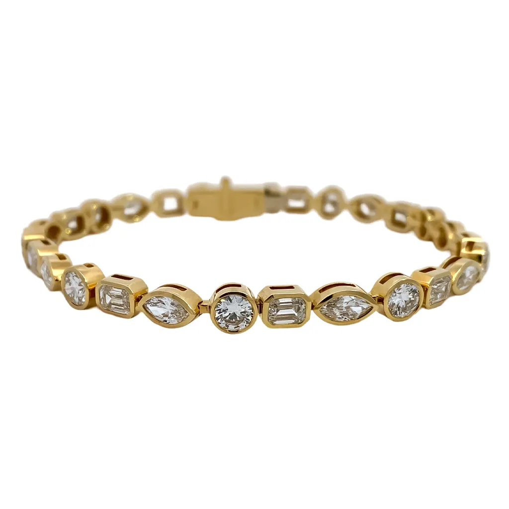 Mixed Shape Diamond Tennis Bracelet