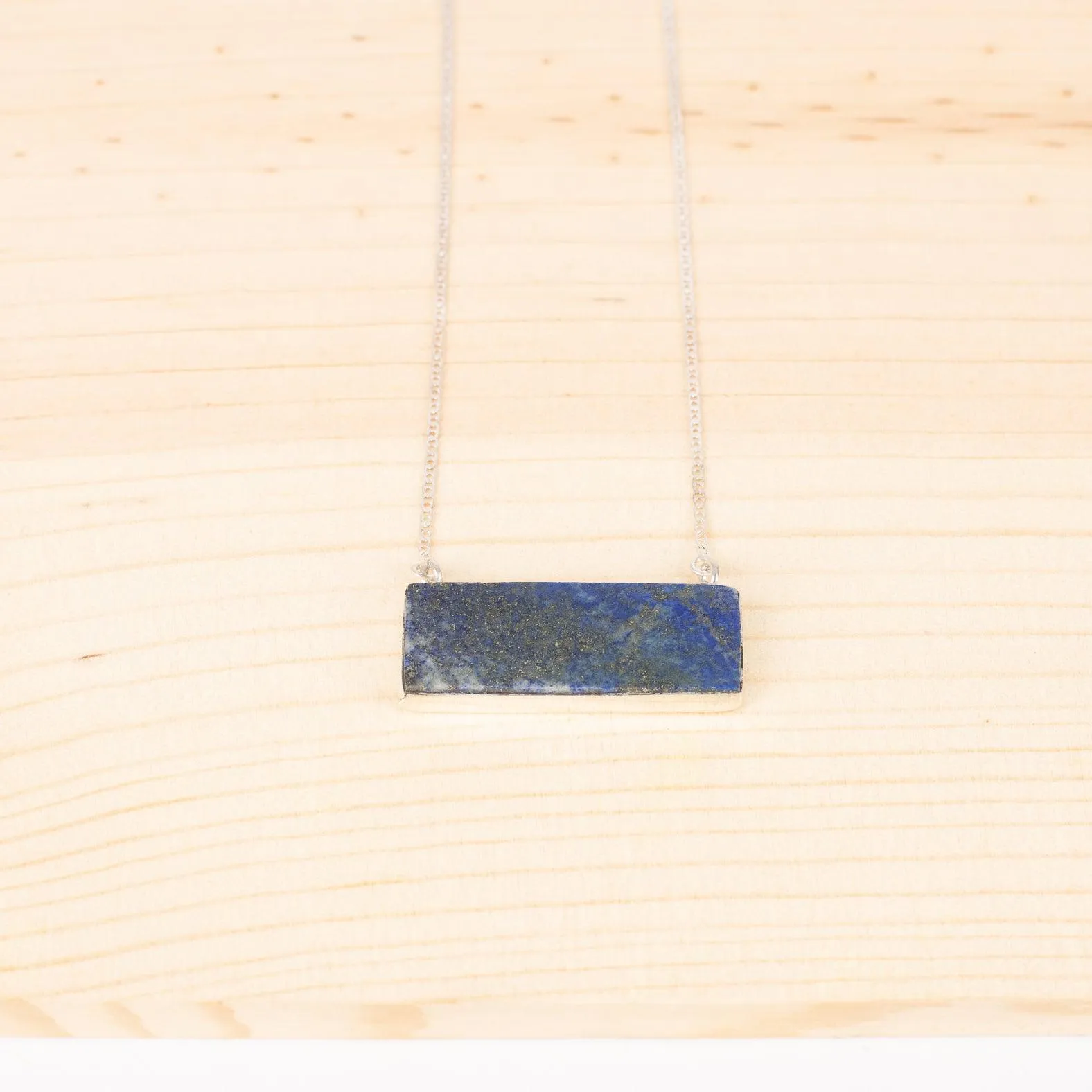 MM5033 - Lapis Lazuli Bar Necklace Blue