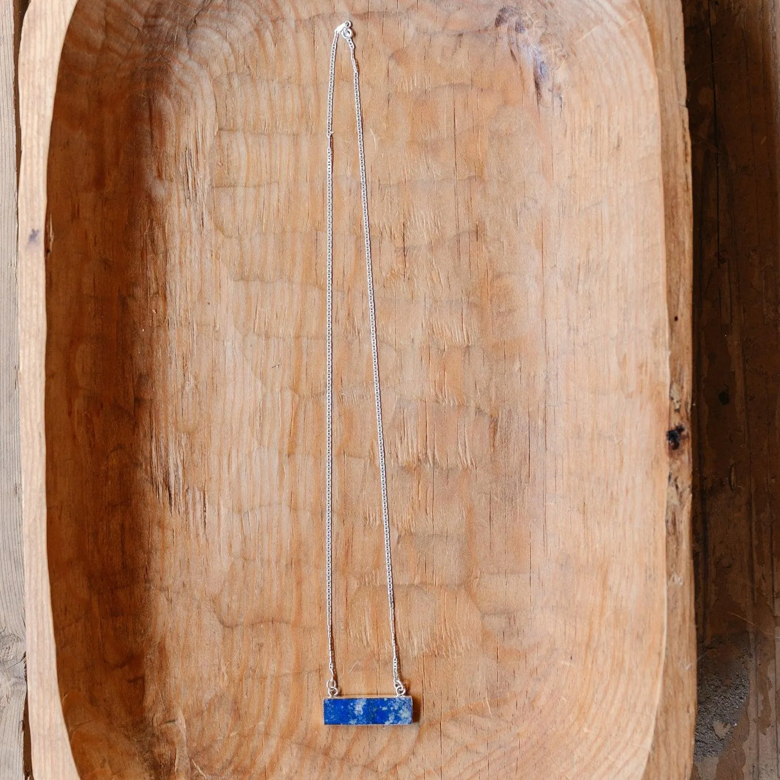 MM5033 - Lapis Lazuli Bar Necklace Blue