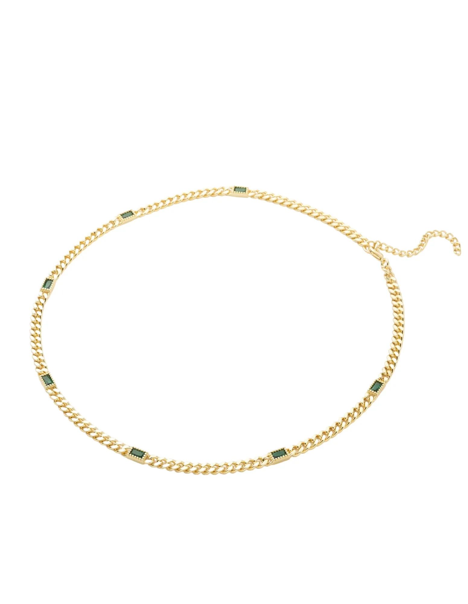 Mocha Emerson Chain Necklace - Emerald/Gold