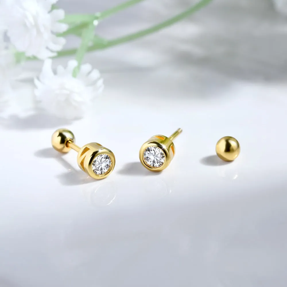 Moissanite Solitaire Sleep Earrings