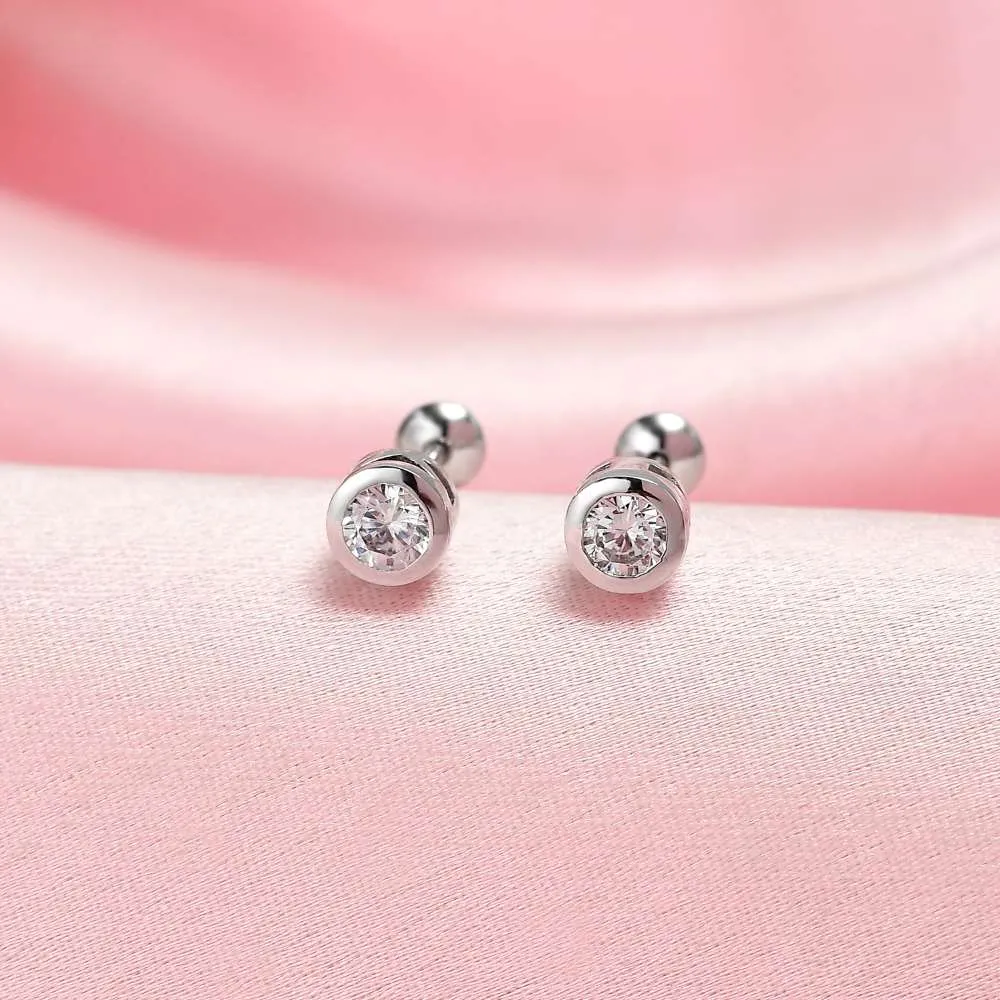 Moissanite Solitaire Sleep Earrings