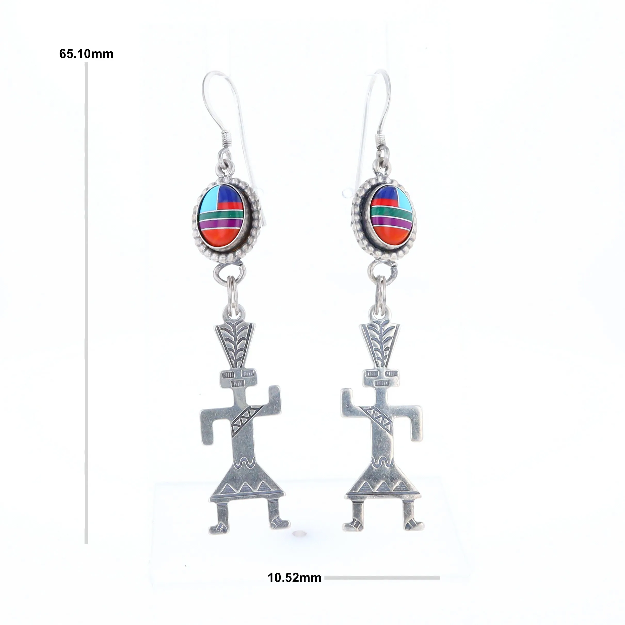 Multi-Stone Native Dancing Man Dangle Earrings